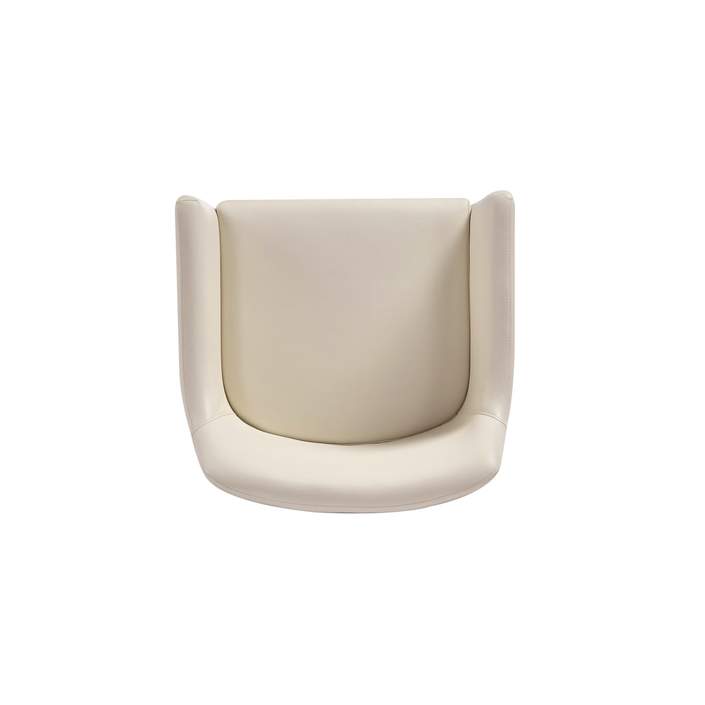 Manhattan Comfort Modern Serena Dining Armchair Upholstered in Leatherette with Steel Legs in Cream DC056AR-CR