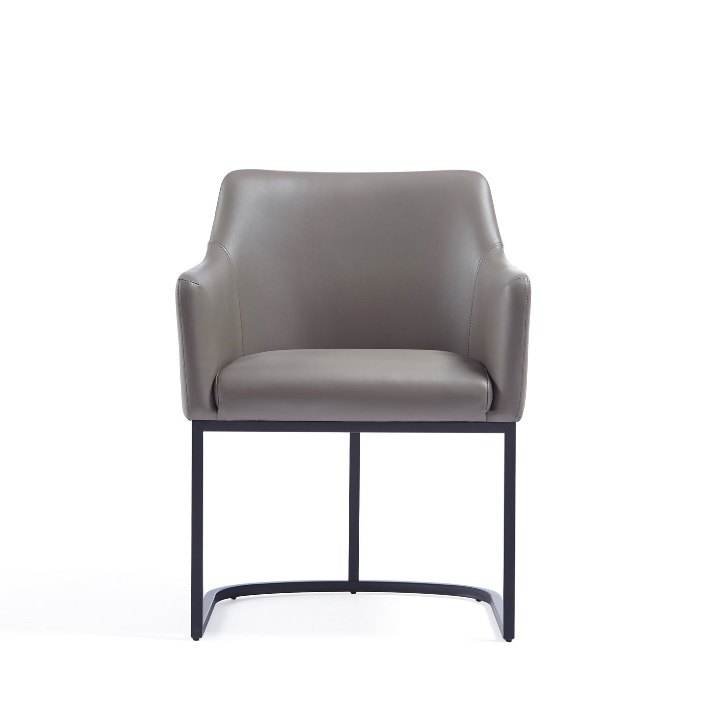 Serena Modern Metal Vegan Leather Armchair in Taupe DC056AR-GY
