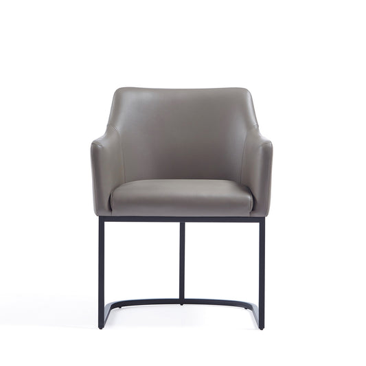 Serena Modern Metal Vegan Leather Armchair in Taupe DC056AR-GY