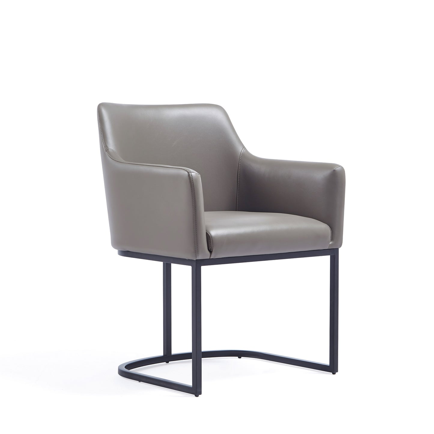 Serena Modern Metal Vegan Leather Armchair in Taupe DC056AR-GY