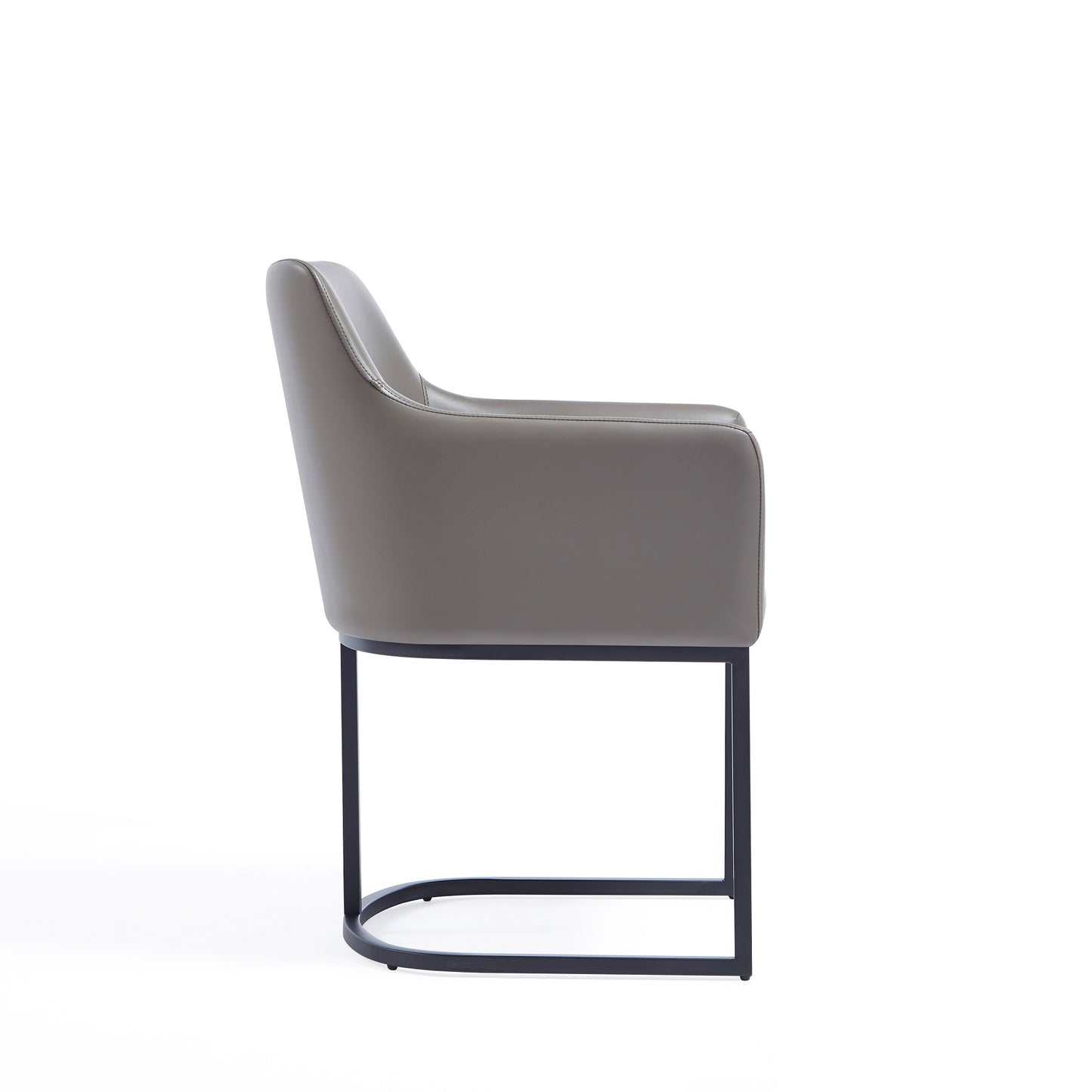 Serena Modern Metal Vegan Leather Armchair in Taupe DC056AR-GY