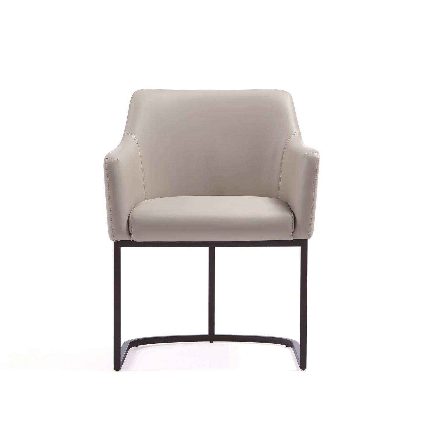 Serena Modern Metal Vegan Leather Armchair in Light Gray DC056AR-LG