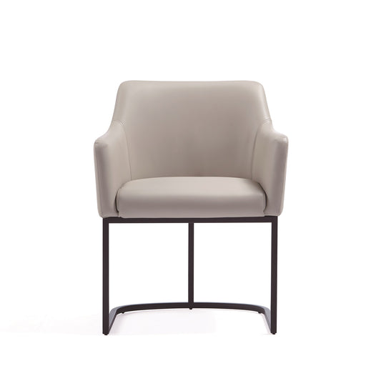 Serena Modern Metal Vegan Leather Armchair in Light Gray DC056AR-LG