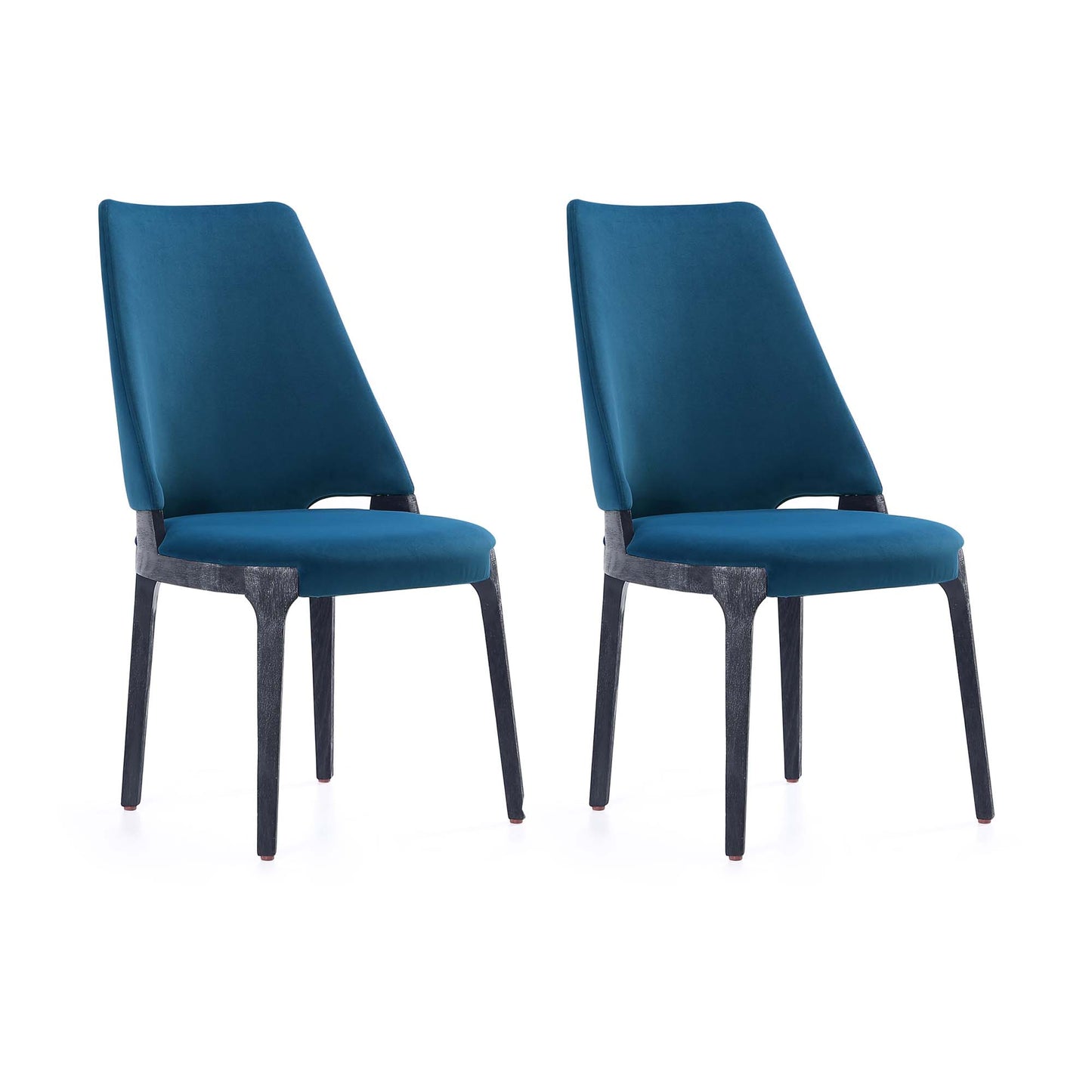 Kara Modern Wood Upholstered Dining Chair in Blue - Set of 2 DC057-BL