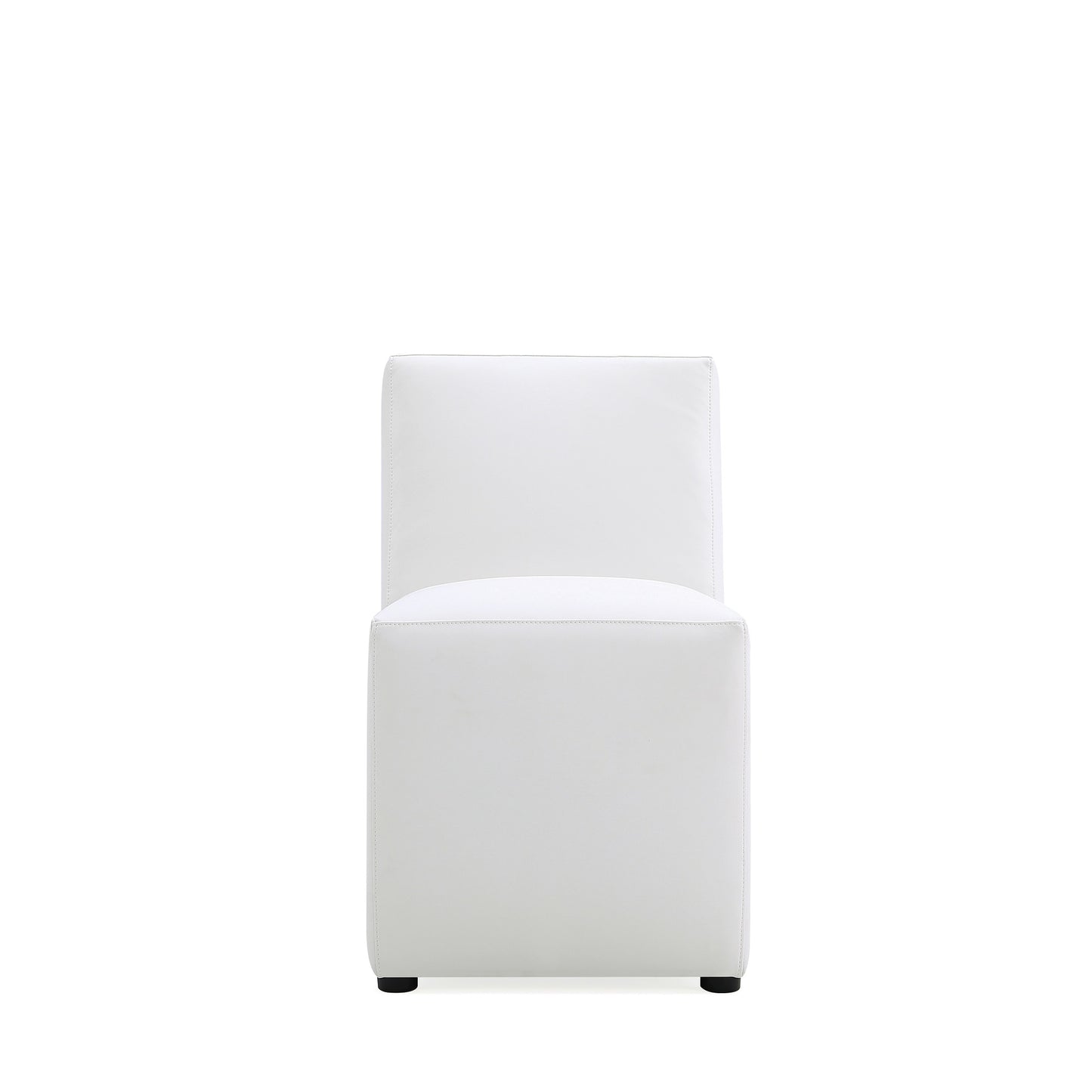 Anna Square Modern Vegan Leather Dining Chair in White DC058-CR