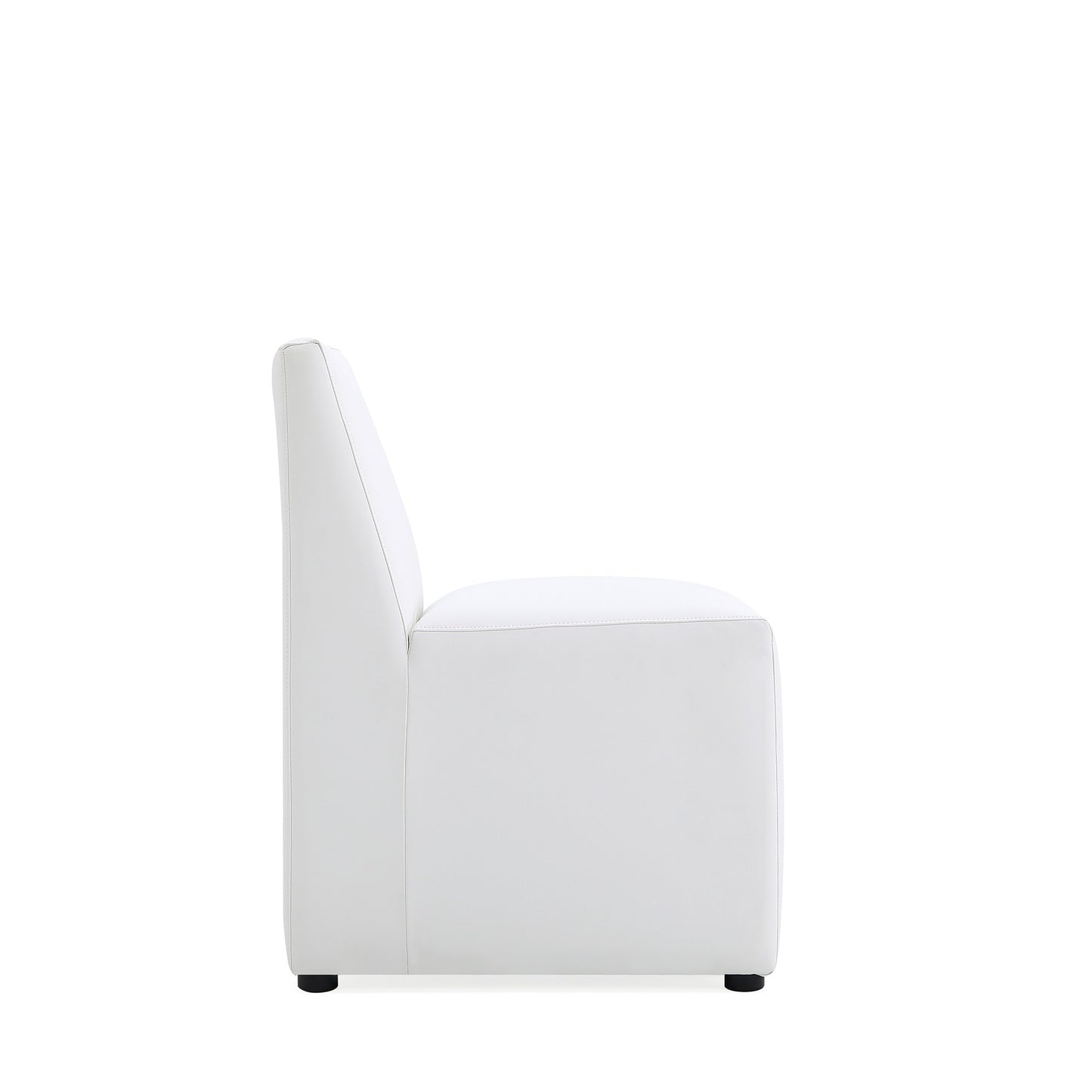 Anna Square Modern Vegan Leather Dining Chair in White DC058-CR
