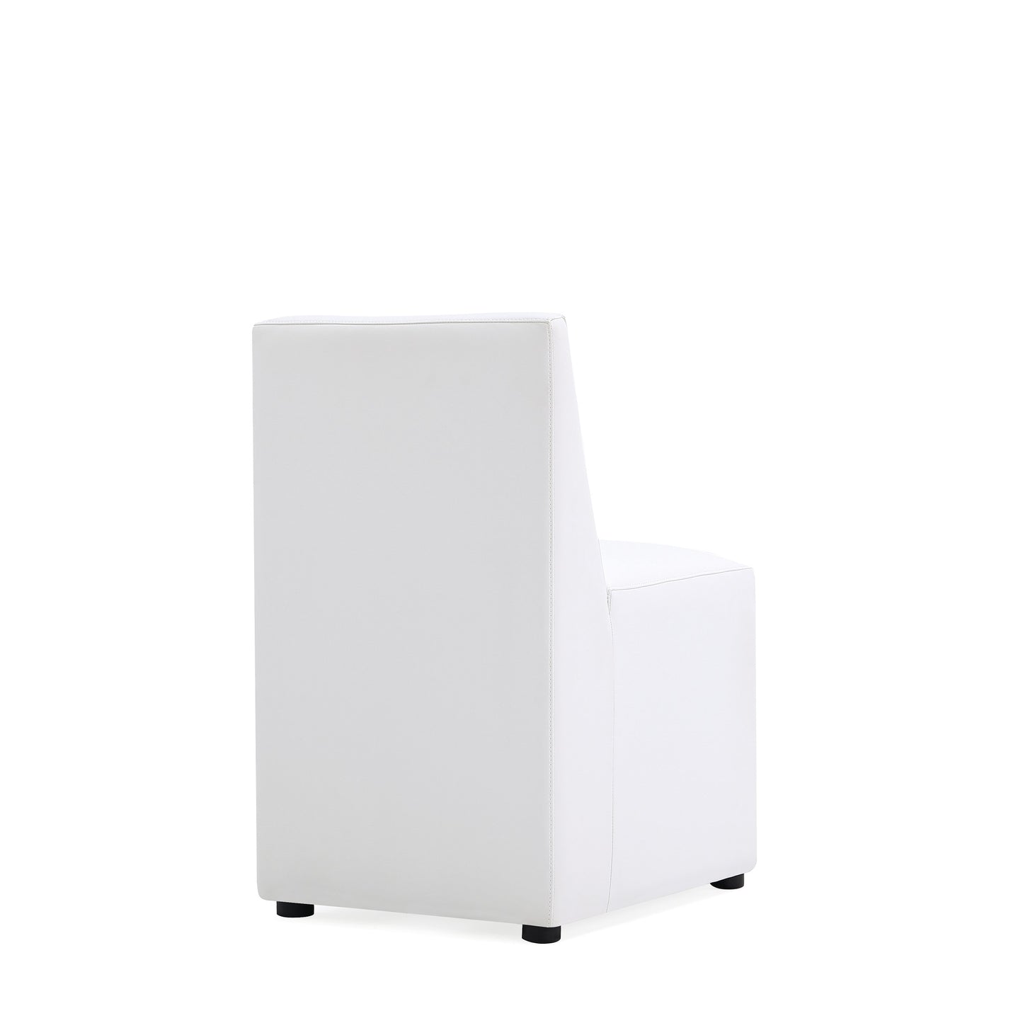 Anna Square Modern Vegan Leather Dining Chair in White DC058-CR