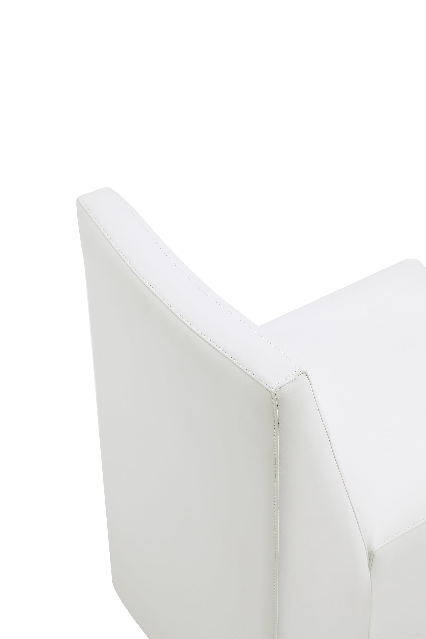 Anna Square Modern Vegan Leather Dining Chair in White DC058-CR