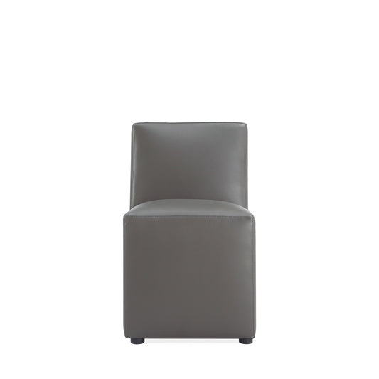 Anna Square Modern Vegan Leather Dining Chair in Graphite DC058-PE