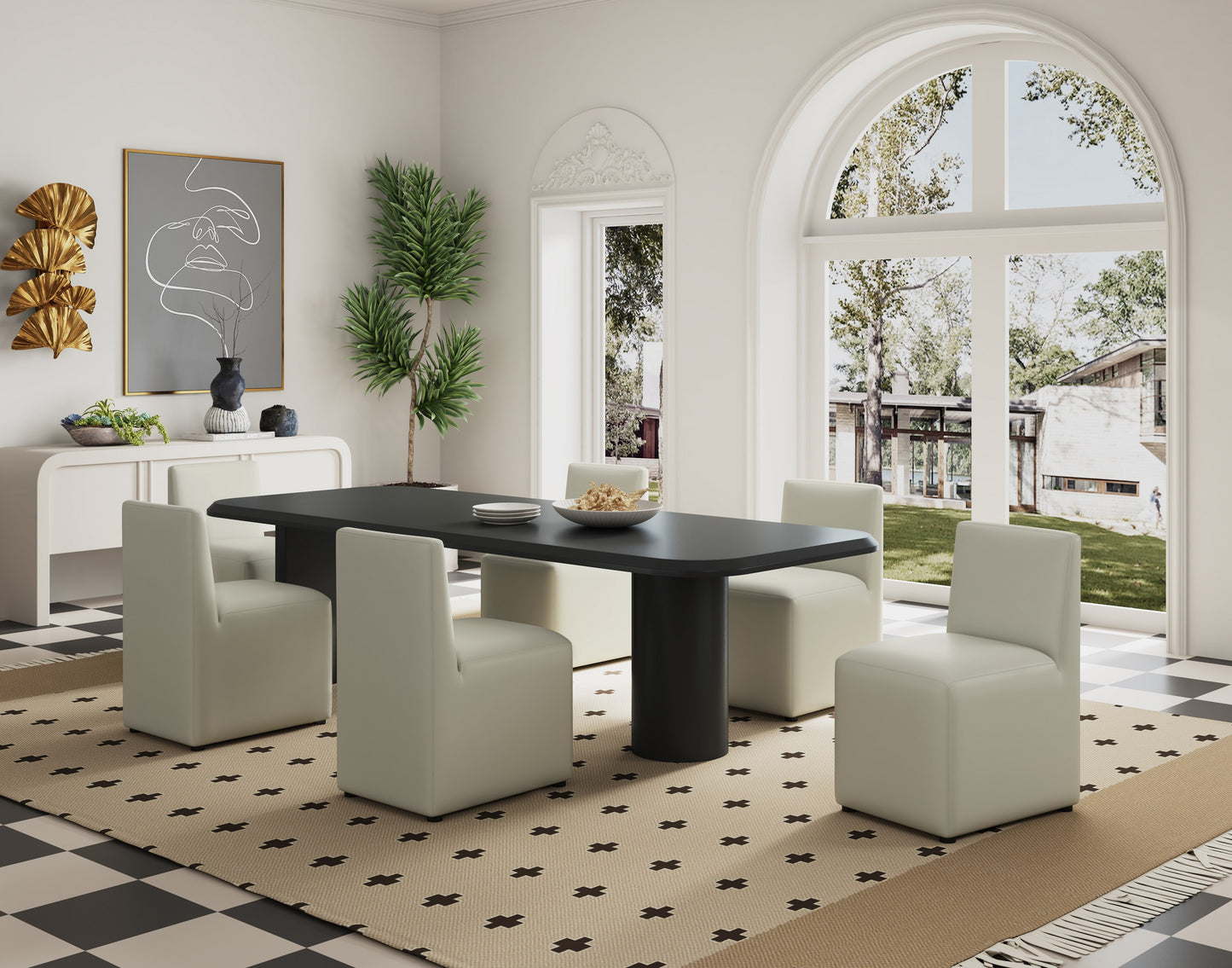 Manhattan Comfort Anna Modern Square Faux Leather Dining Chair in Light Stone Grey DC058-ST