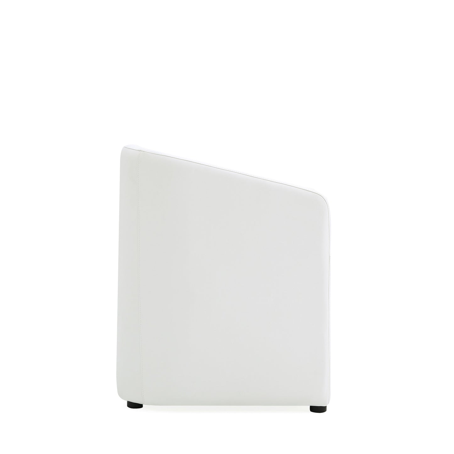 Anna Round Modern Vegan Leather Armchair in White DC059AR-CR