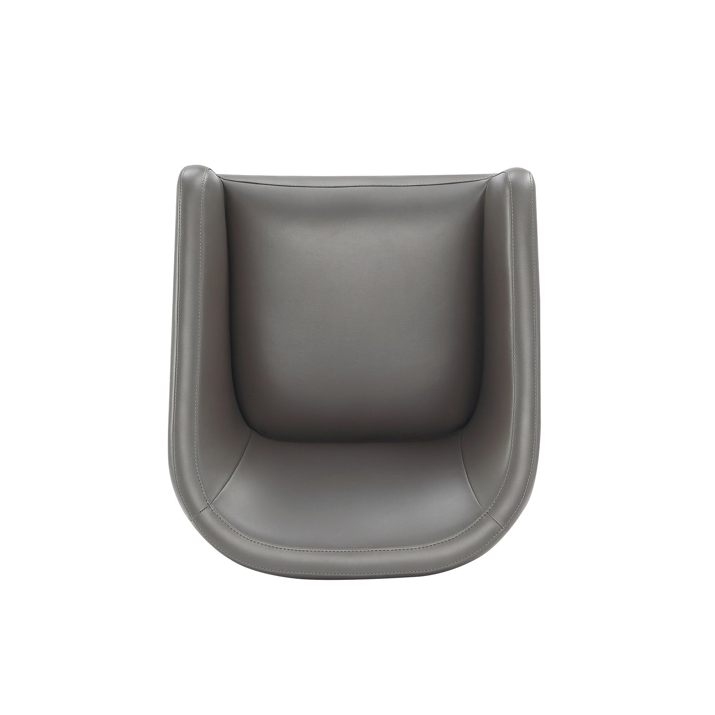 Anna Round Modern Vegan Leather Armchair in Graphite DC059AR-PE