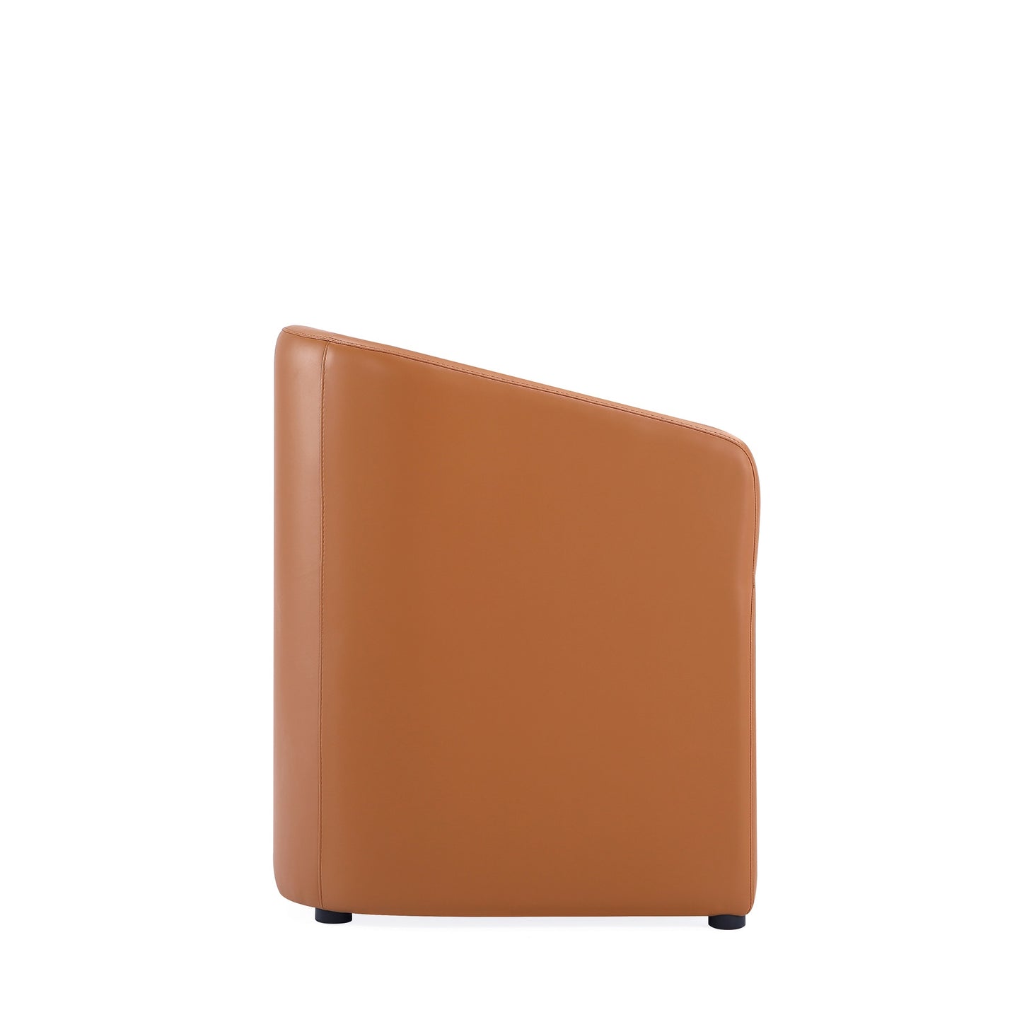 Manhattan Comfort Anna Modern Round Faux Leather Dining Armchair in Saddle DC059AR-SA