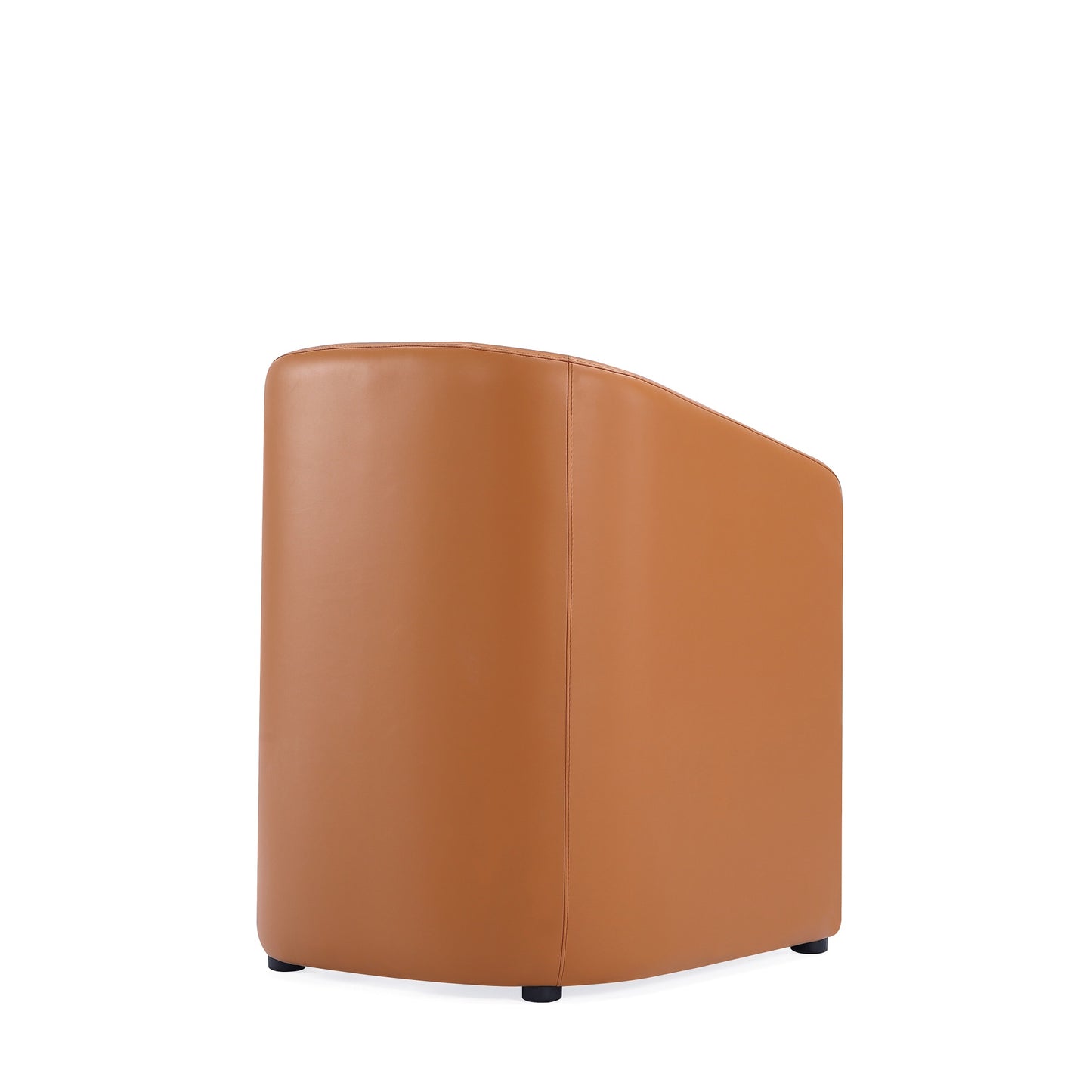 Manhattan Comfort Anna Modern Round Faux Leather Dining Armchair in Saddle DC059AR-SA