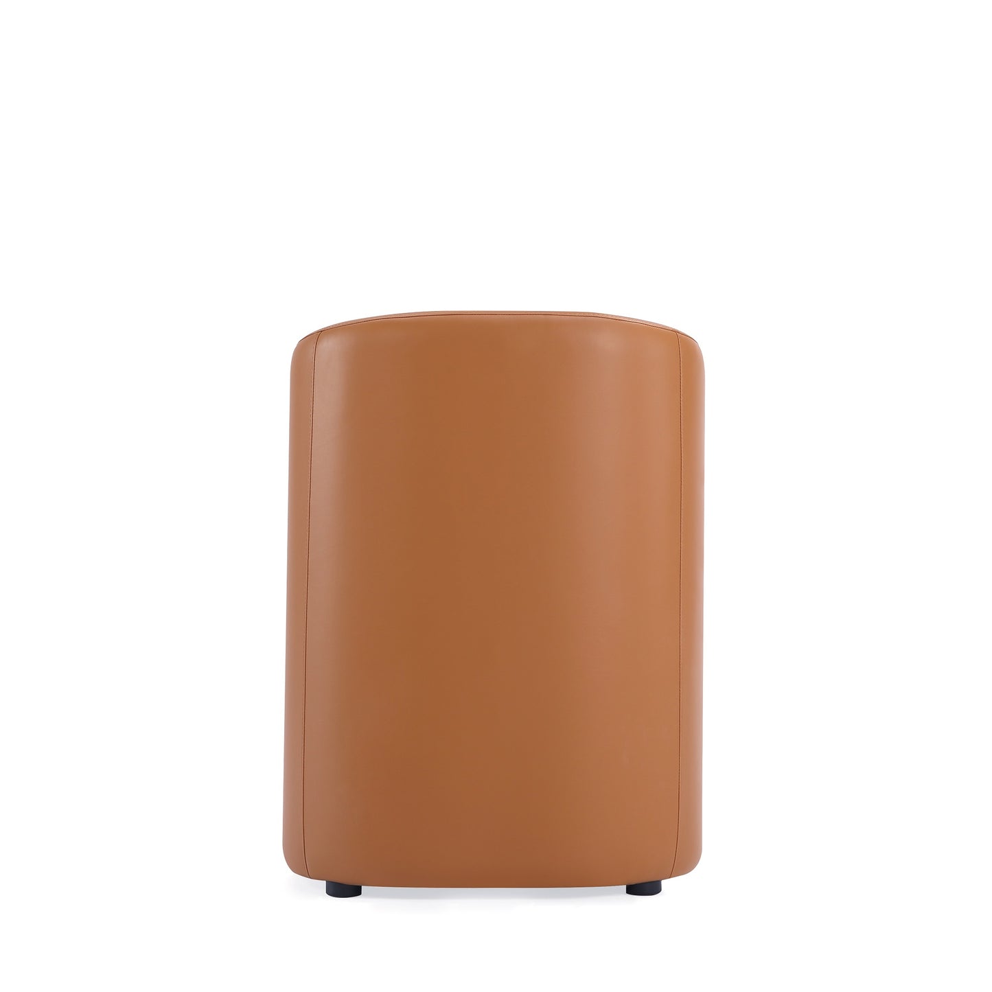Manhattan Comfort Anna Modern Round Faux Leather Dining Armchair in Saddle DC059AR-SA
