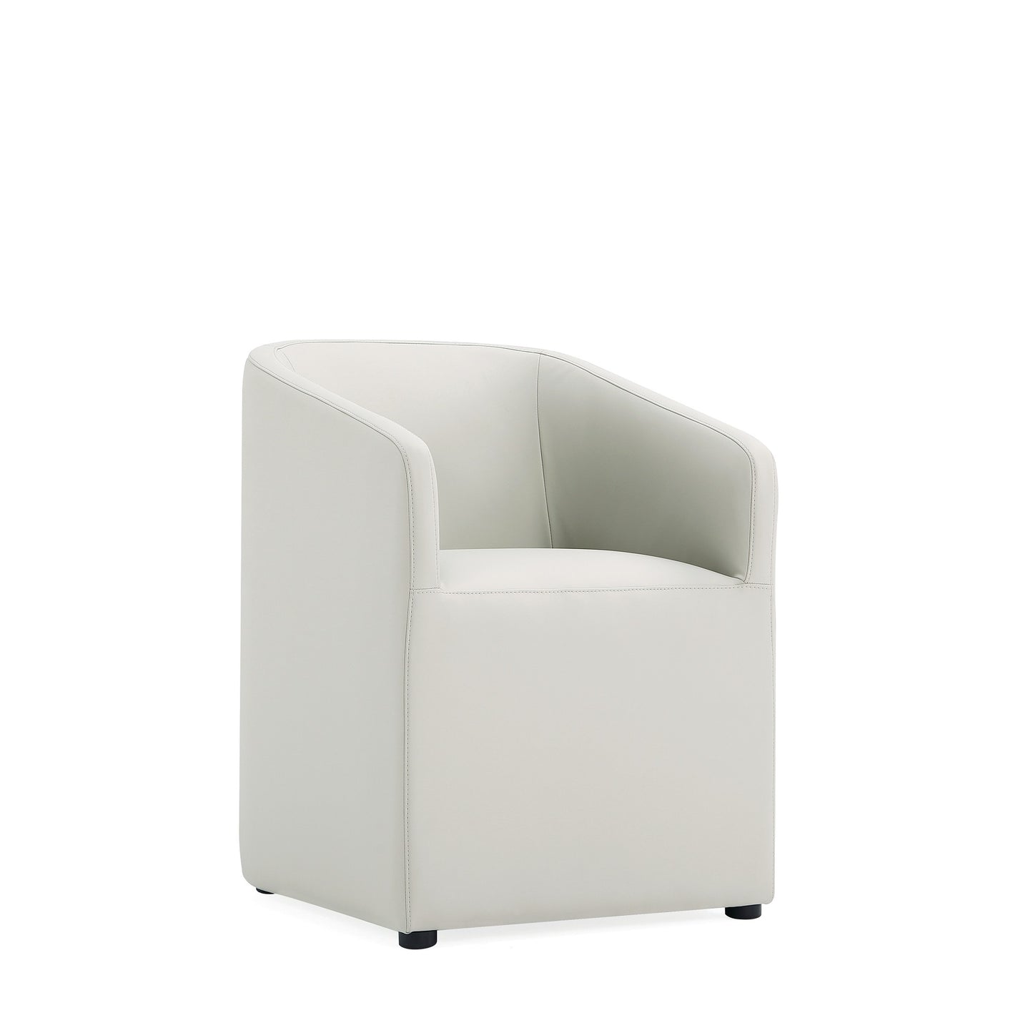 Anna Round Modern Vegan Leather Armchair in Stone Gray DC059AR-ST