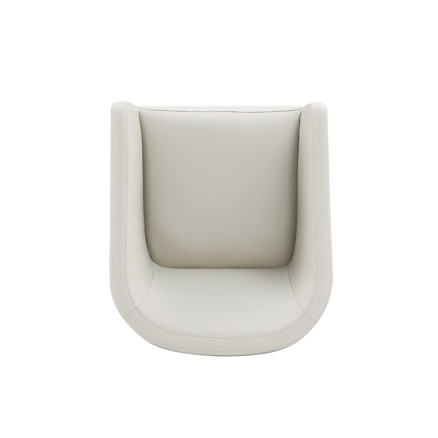 Anna Round Modern Vegan Leather Armchair in Stone Gray DC059AR-ST