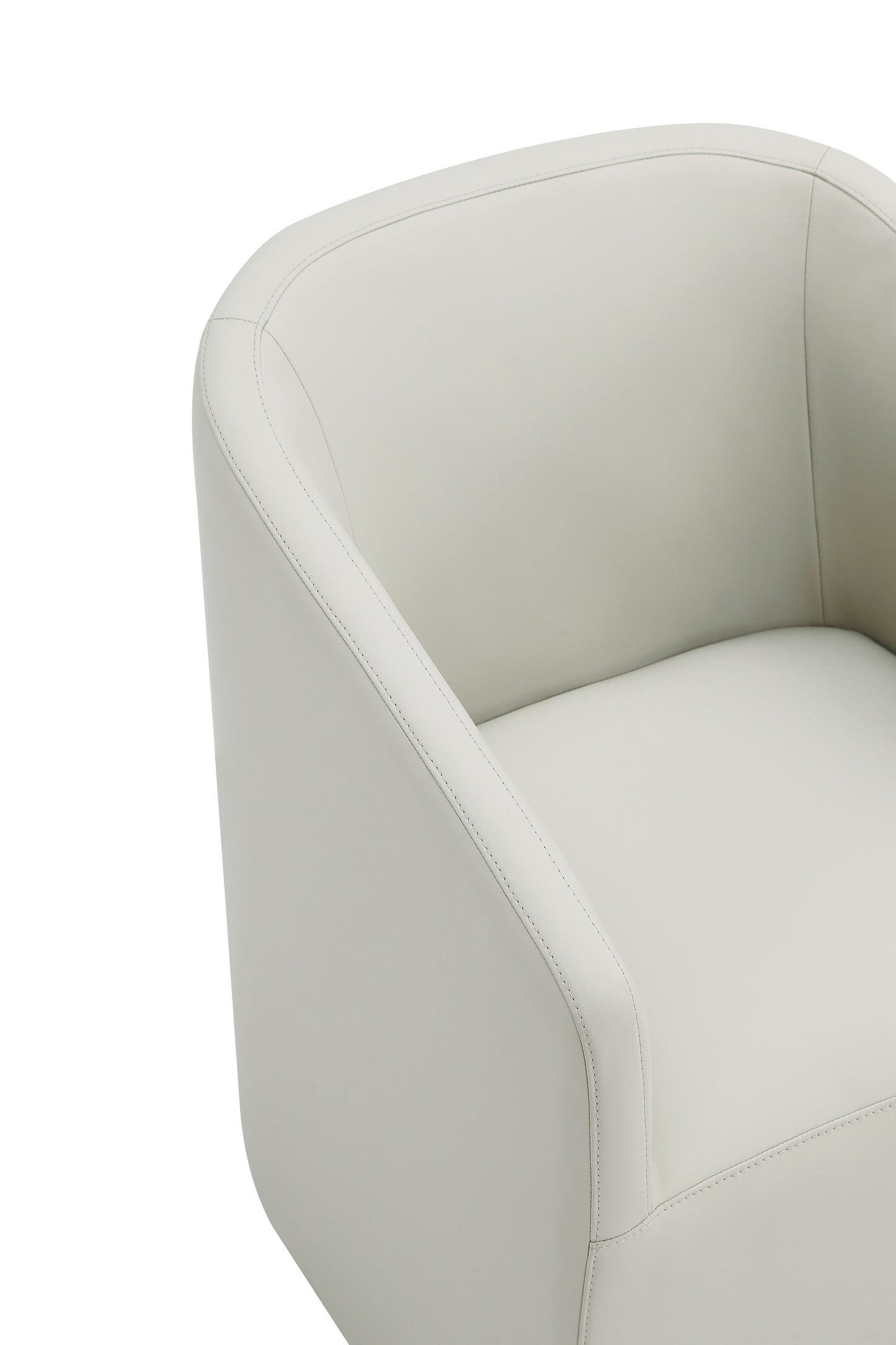 Anna Round Modern Vegan Leather Armchair in Stone Gray DC059AR-ST