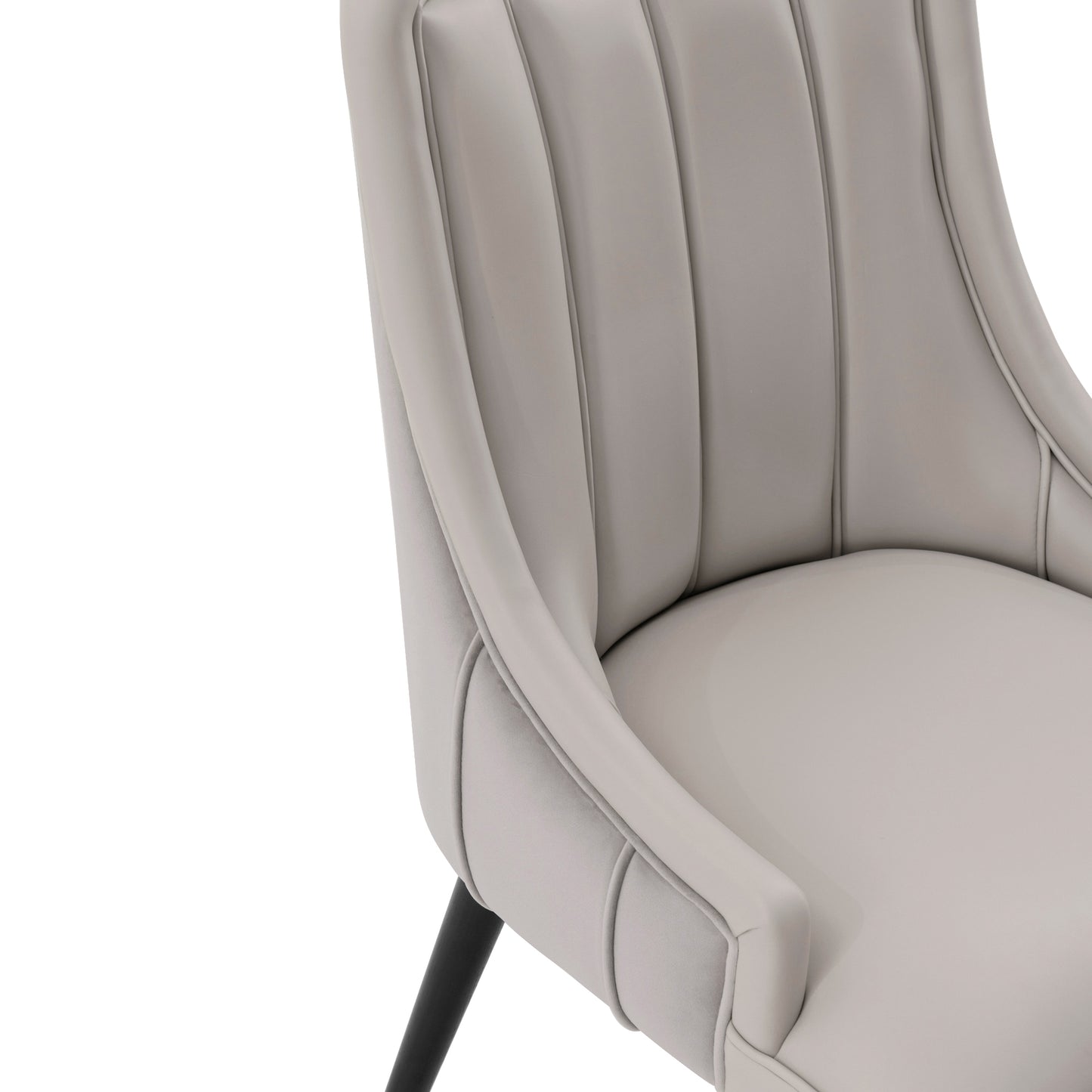 Eda Modern Wood Upholstered Dining Chair in Light Gray DC073-GY