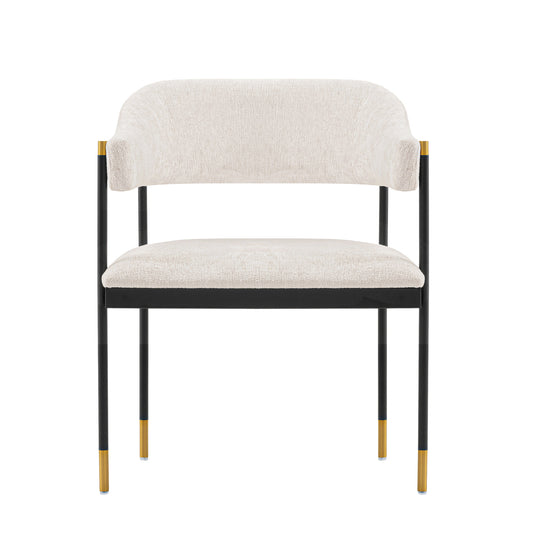 Manhattan Comfort Modern Lia Chenille Dining Armchair in Cream DC074-CR