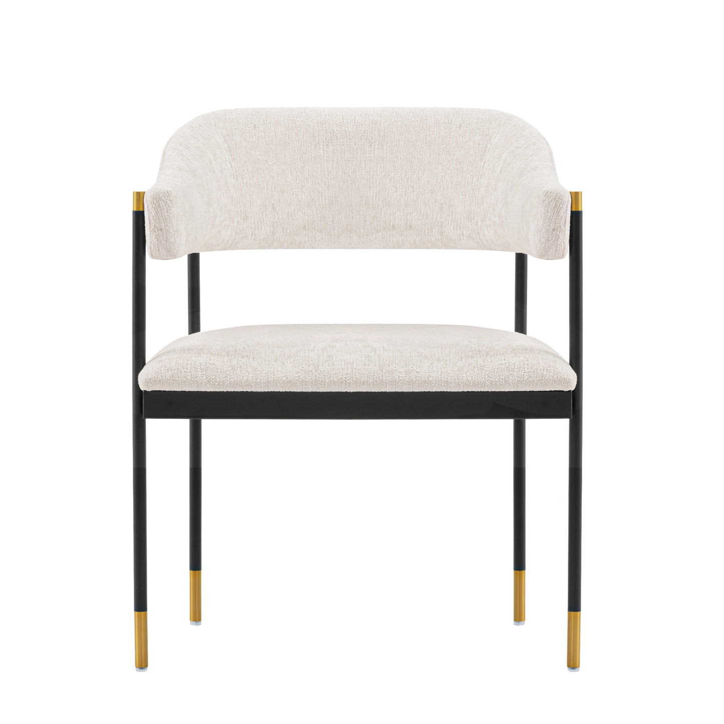 Lia Modern Metal Chenille Armchair in Cream DC074-CR