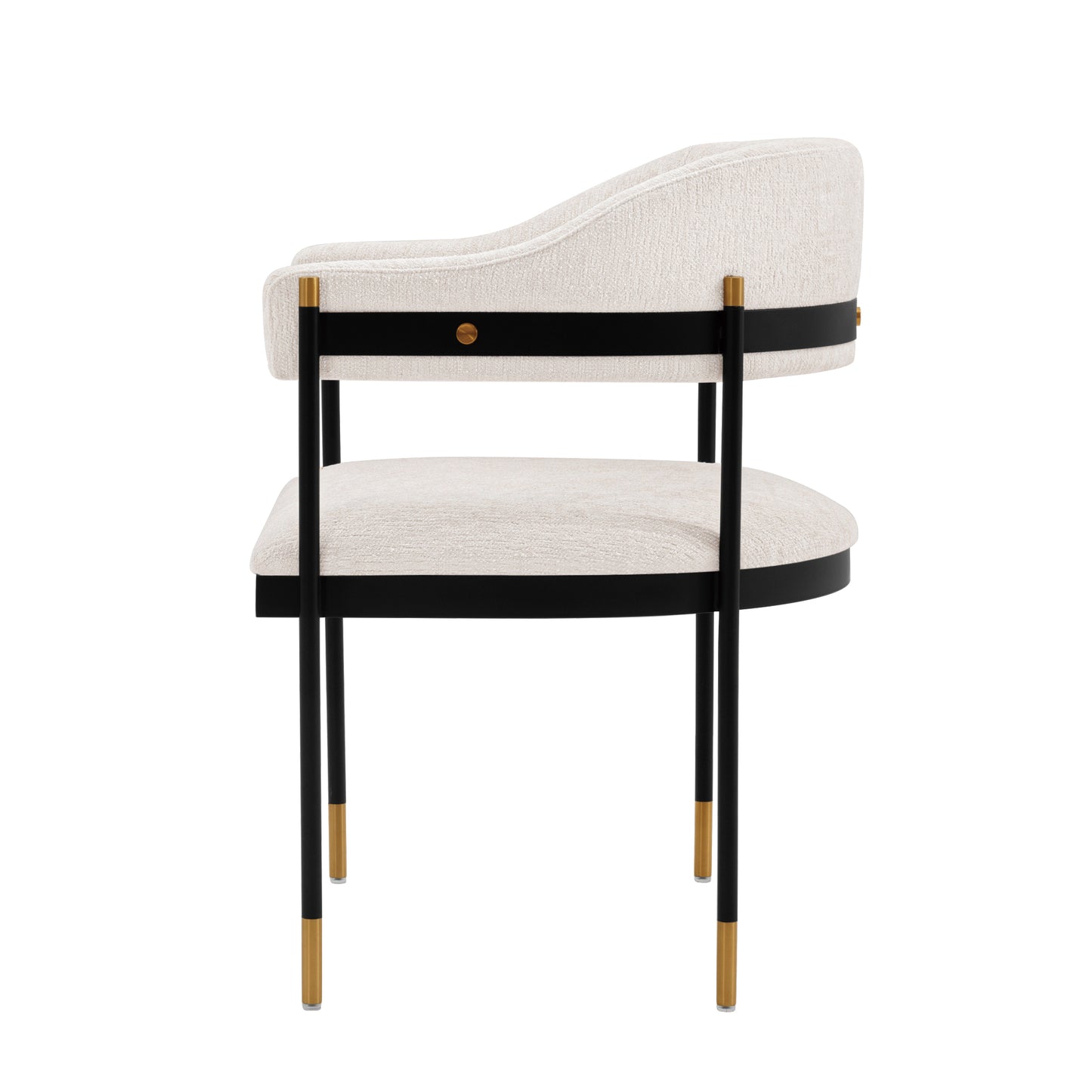 Lia Modern Metal Chenille Armchair in Cream DC074-CR