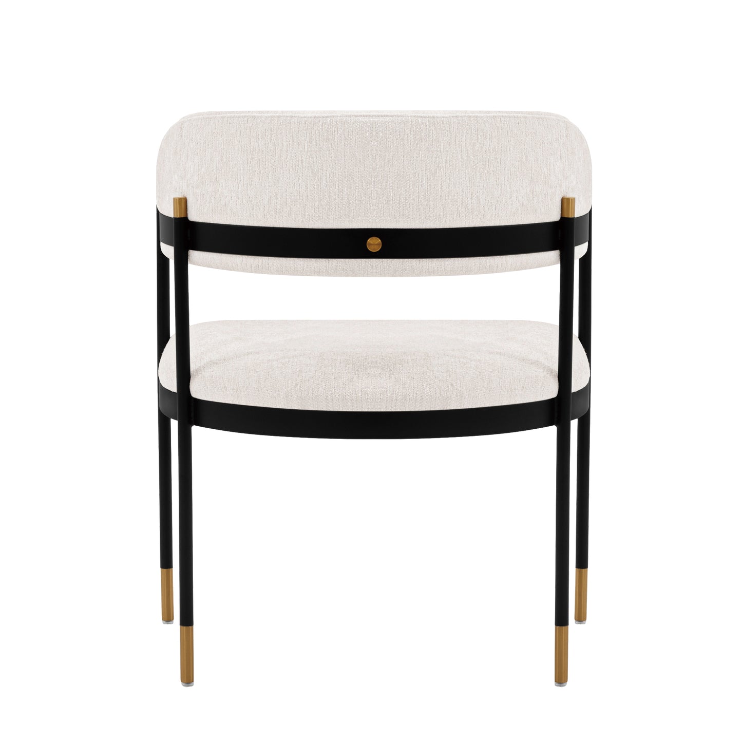 Lia Modern Metal Chenille Armchair in Cream DC074-CR