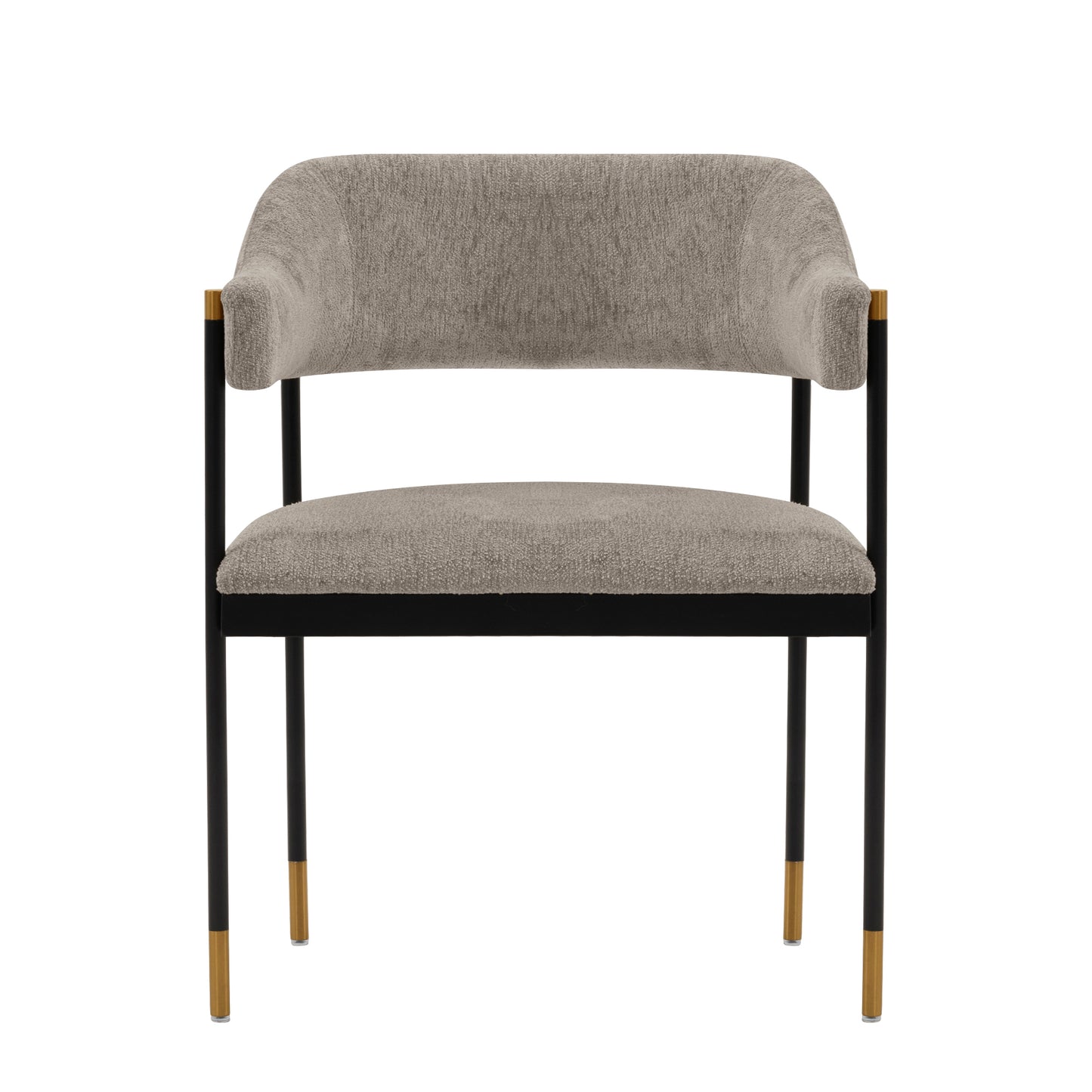Lia Modern Metal Chenille Armchair in Stone DC074-ST