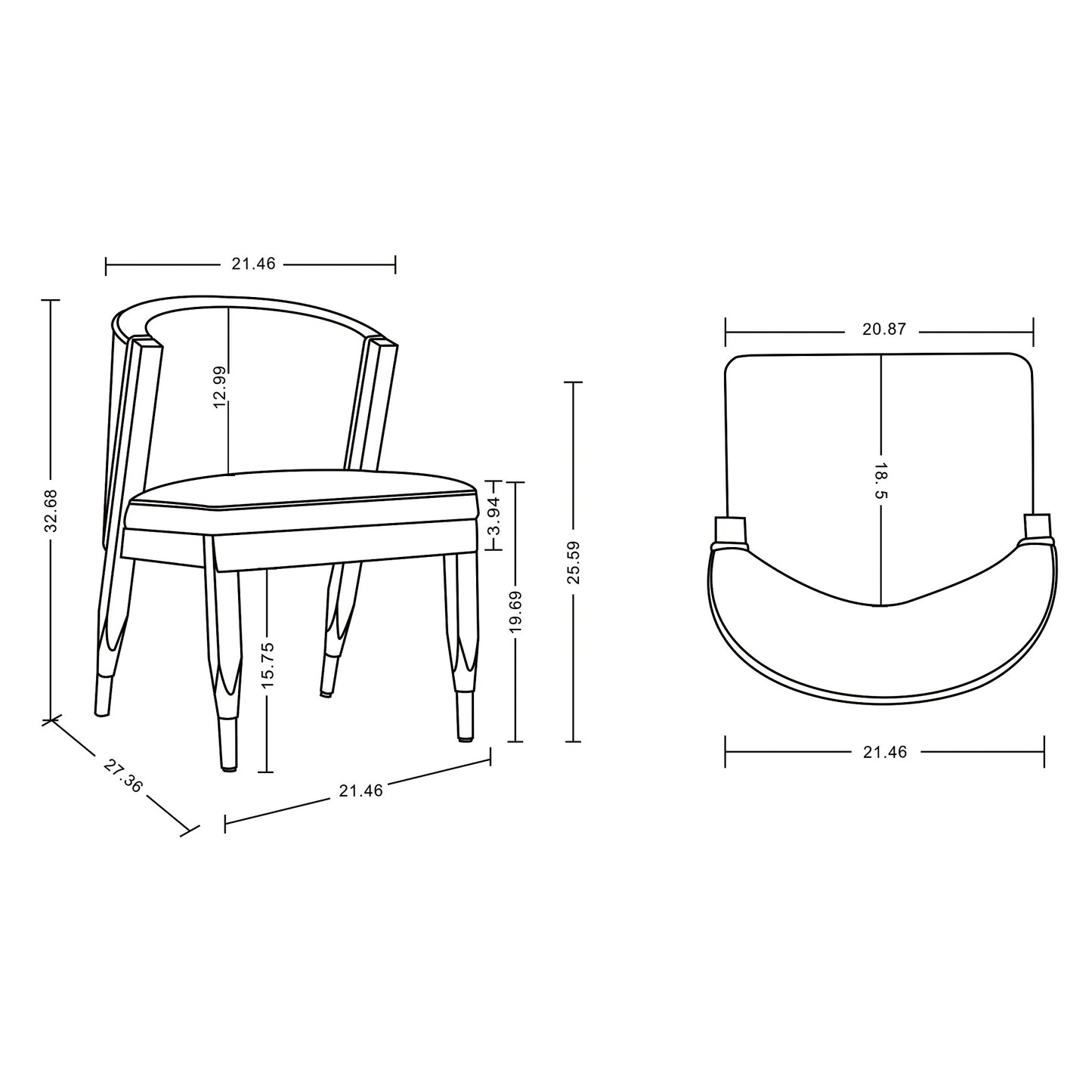Manhattan Comfort Modern Ola Chenille Dining Chair in Grey DC075-GY
