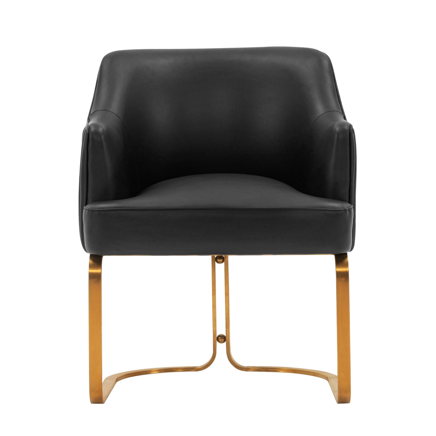Manhattan Comfort Modern Raya Leatherette Dining Armchair in Black DC078-BK