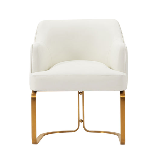 Manhattan Comfort Modern Raya Leatherette Dining Armchair in Cream DC078-CR