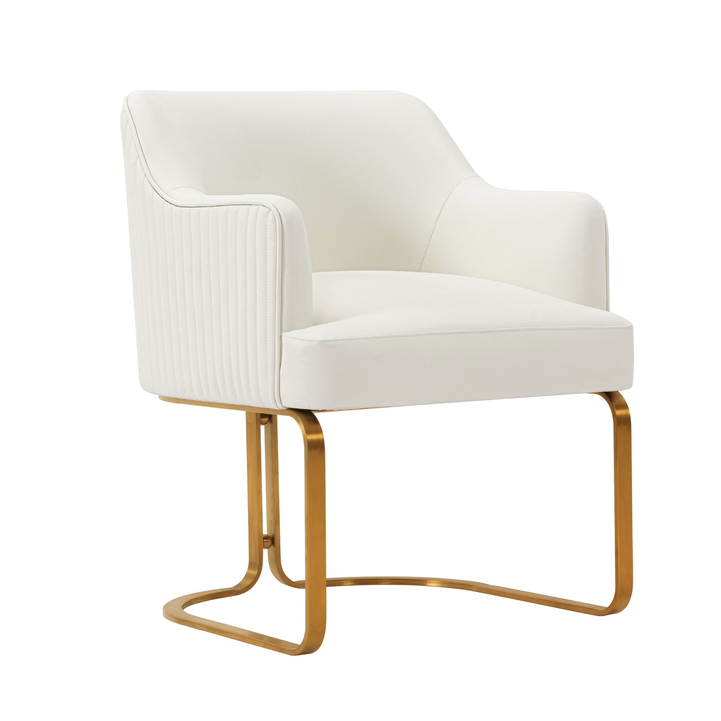 Raya Modern Wood Vegan Leather Dining Chair in Ivory DC078-CR