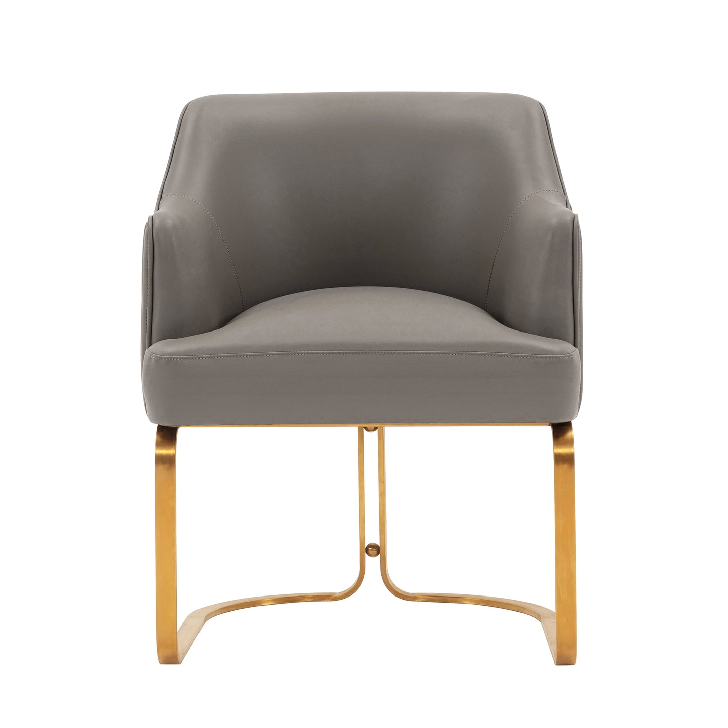 Manhattan Comfort Modern Raya Leatherette Dining Armchair in Taupe DC078-TP