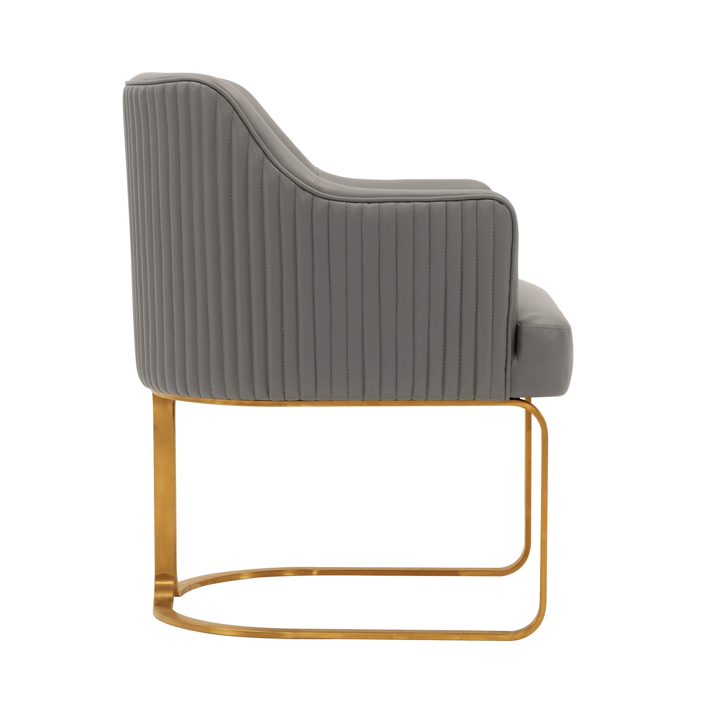 Manhattan Comfort Modern Raya Leatherette Dining Armchair in Taupe DC078-TP
