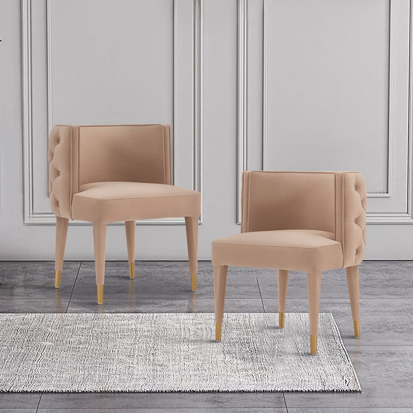 Maya Modern Velvet Dining Chair in Nude DC079-ND