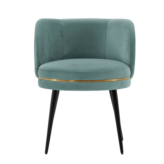 Manhattan Comfort Modern Kaya Pleated Velvet Dining Chair in Mint Green