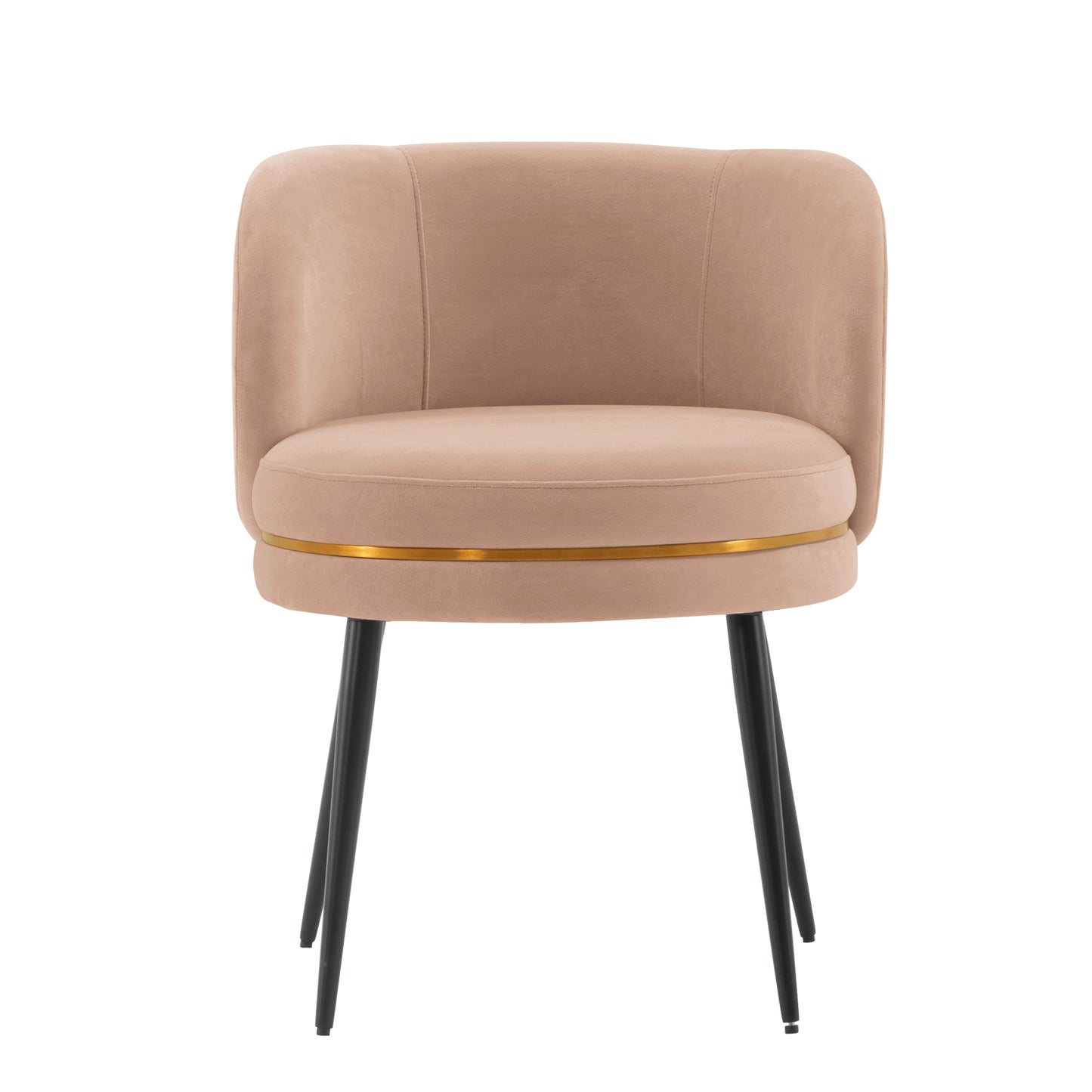 Manhattan Comfort Modern Kaya Pleated Velvet Dining Chair in Nude DC080-ND
