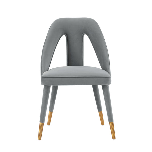 Manhattan Comfort Modern Neda Velvet Dining Chair in Grey DC081-GY