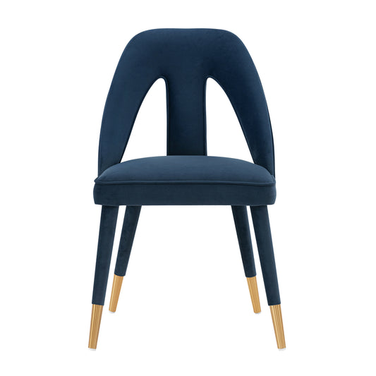 Manhattan Comfort Modern Neda Velvet Dining Chair in Midnight Blue DC081-MB