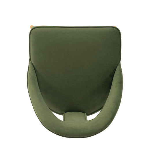 Manhattan Comfort Modern Neda Velvet Dining Chair in Olive Green DC081-OG