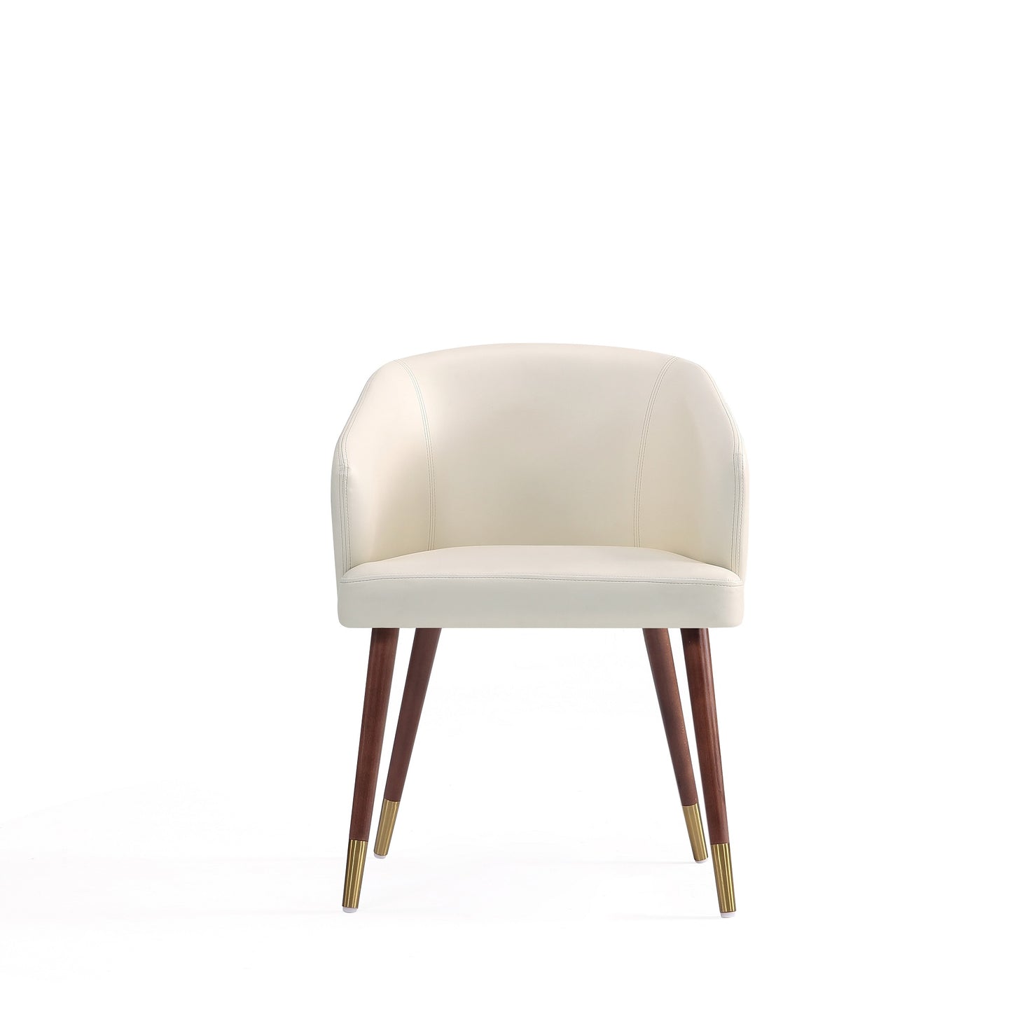 Reeva Modern Wood Vegan Leather Dining Chair in Cream DC082-CR