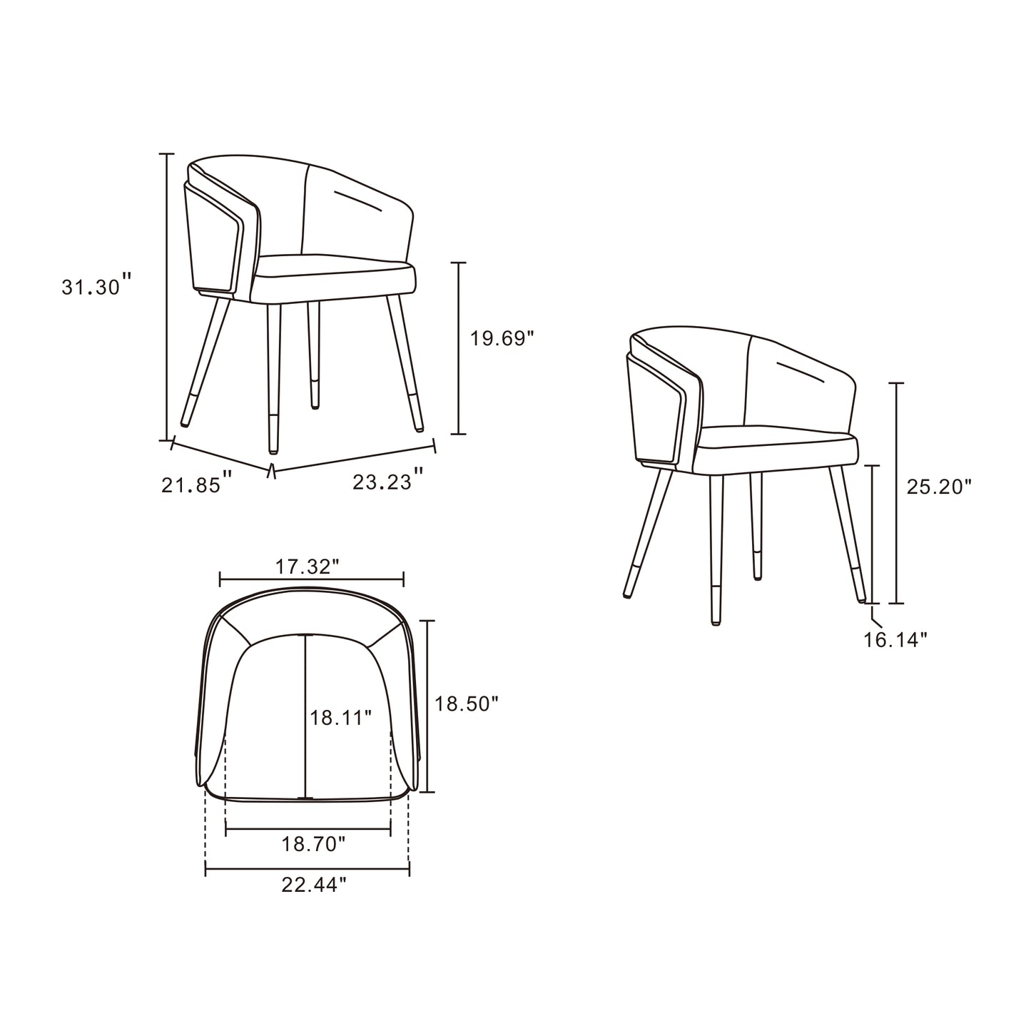 Reeva Modern Wood Vegan Leather Dining Chair in Cream DC082-CR
