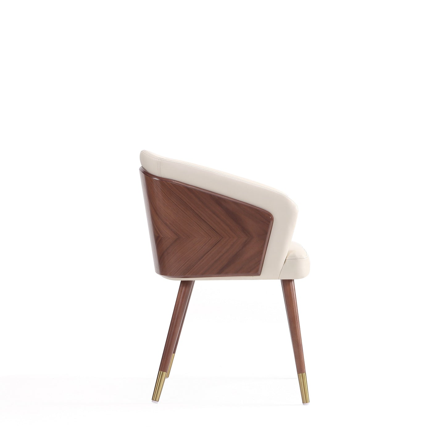 Reeva Modern Wood Vegan Leather Dining Chair in Cream DC082-CR