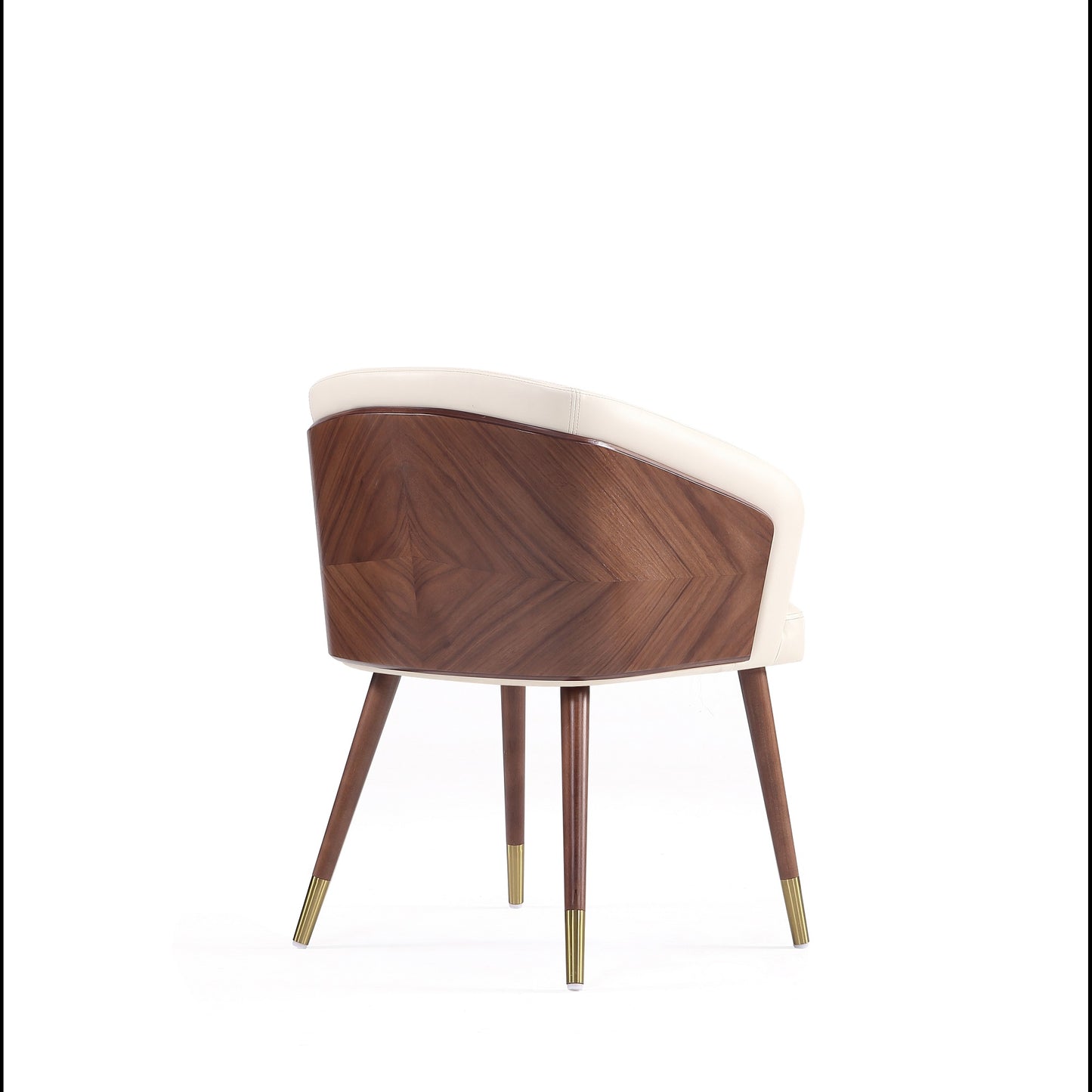 Reeva Modern Wood Vegan Leather Dining Chair in Cream DC082-CR