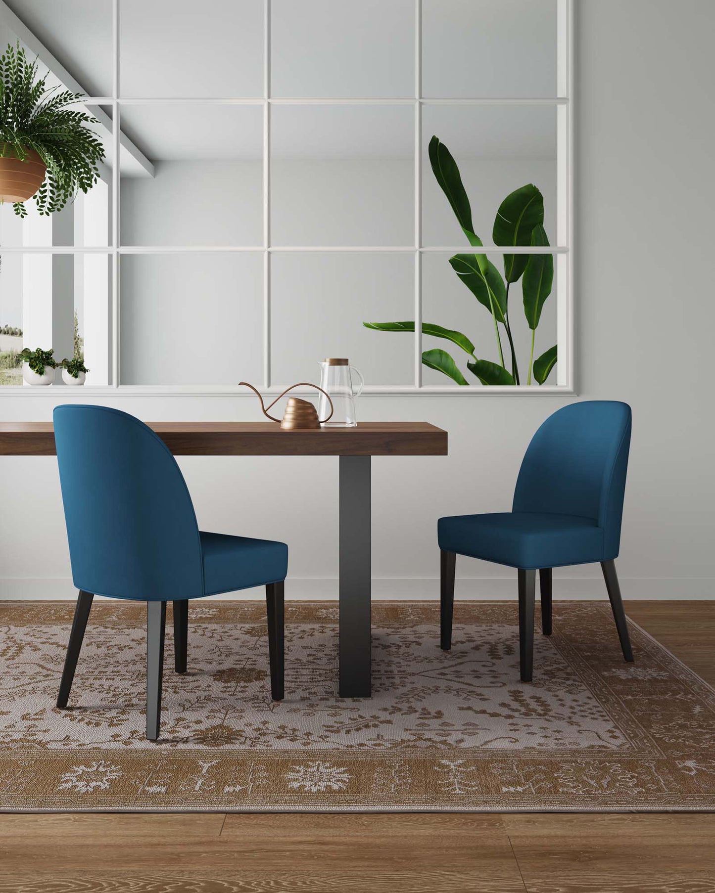 Hillman Modern Wood Upholstered Dining Chair in Blue - Set of 2 DC087-BL