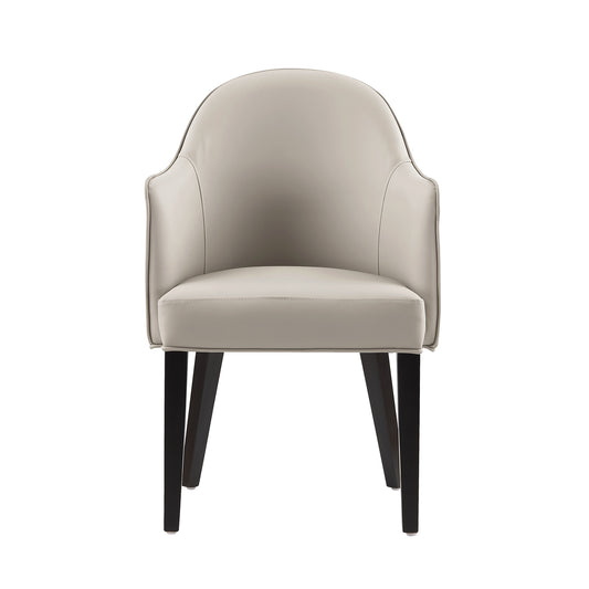 Hillman Modern Wood Vegan Leather and Velvet Armchair in Light Gray DC087AR2-LG