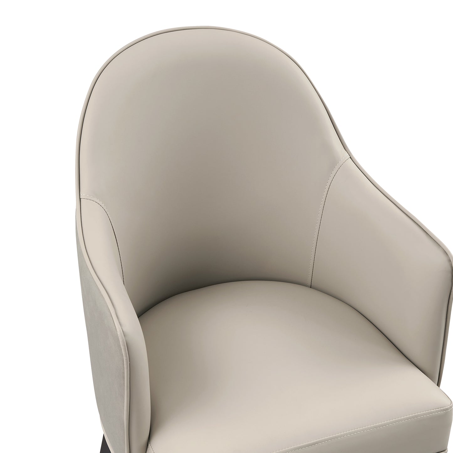 Hillman Modern Wood Vegan Leather and Velvet Armchair in Light Gray DC087AR2-LG