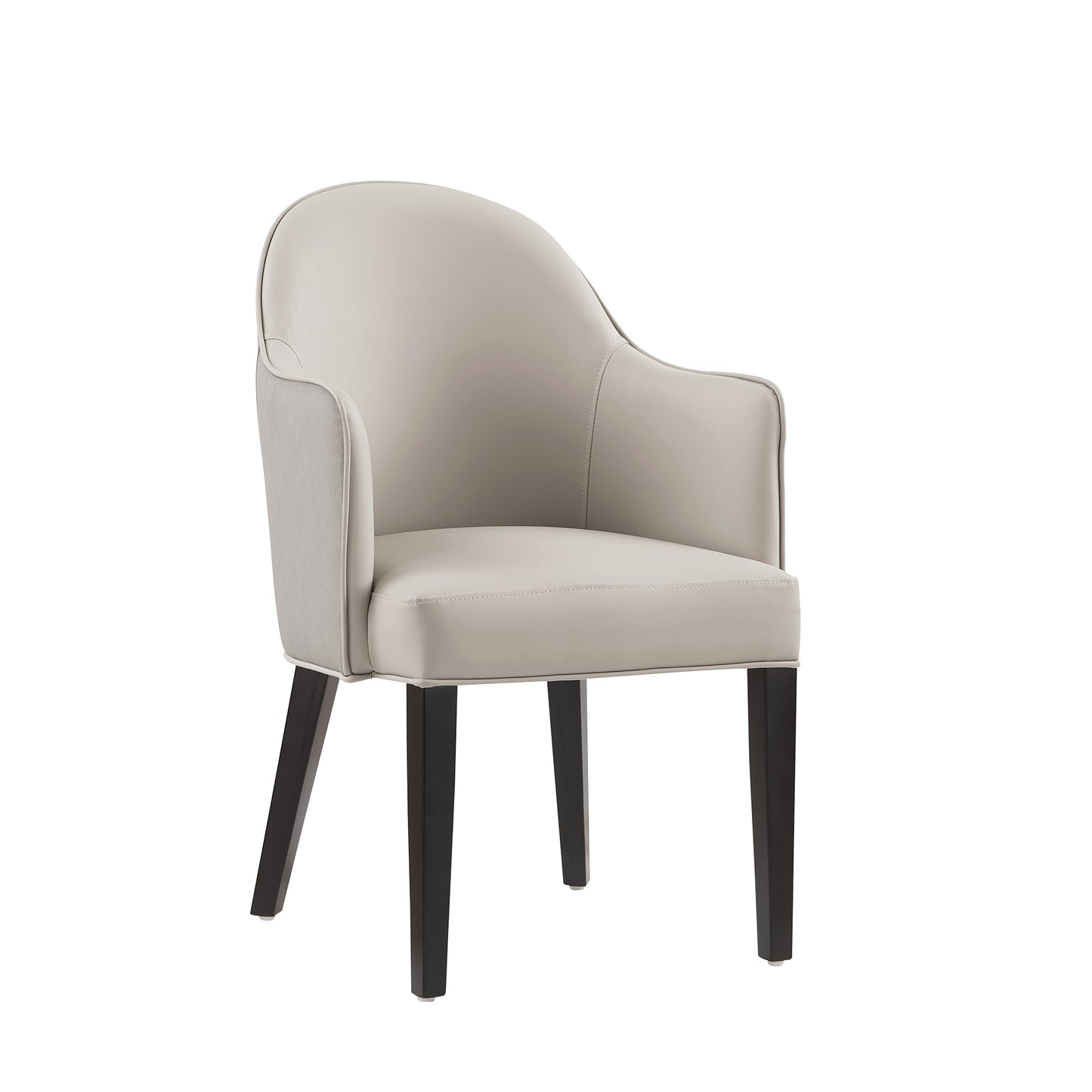 Hillman Modern Wood Vegan Leather and Velvet Armchair in Light Gray DC087AR2-LG