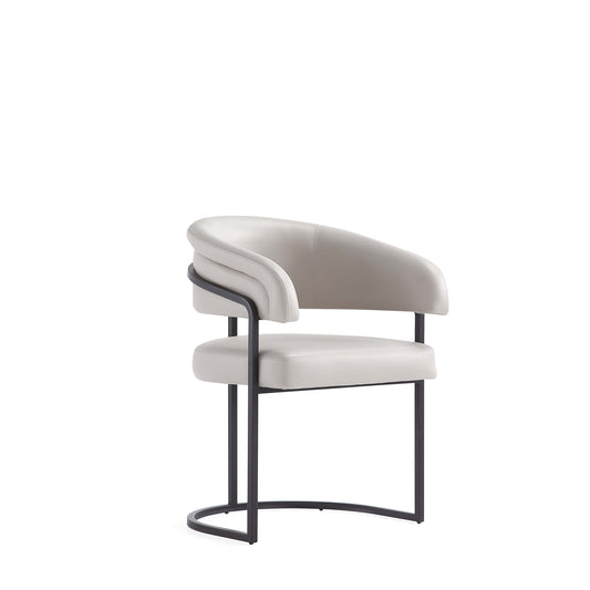 Augusta Modern Metal Vegan Leather Dining Chair in Light Gray DC094-LG