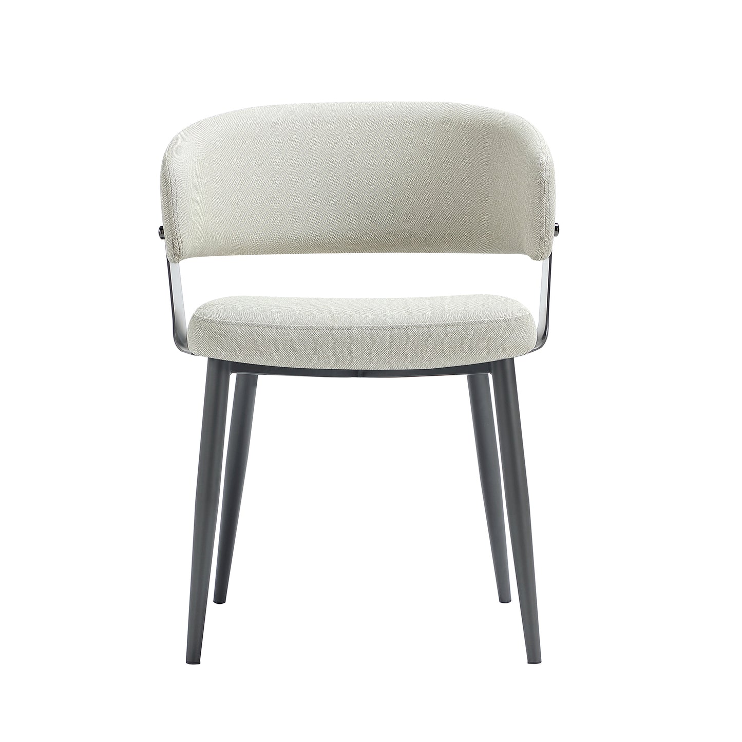 Luce Modern Metal Textured Vegan Leather Dining Chair in Oatmeal DC097-OT